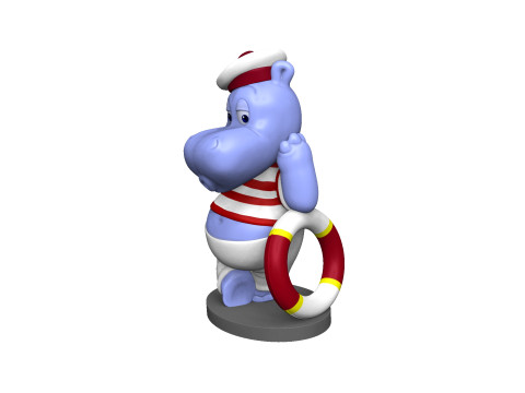 HIPPO FREDDY FLAUTE FOR 3D PRINT STL Model Cetak 3D