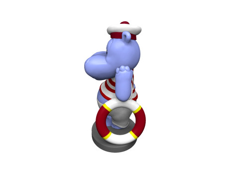 HIPPO FREDDY FLAUTE FOR 3D PRINT STL Model Cetak 3D