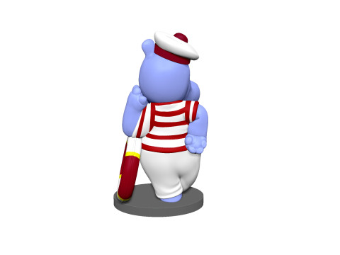 HIPPO FREDDY FLAUTE FOR 3D PRINT STL Model Cetak 3D