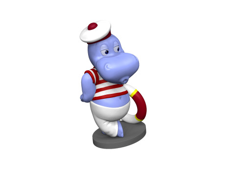 HIPPO FREDDY FLAUTE FOR 3D PRINT STL Model Cetak 3D