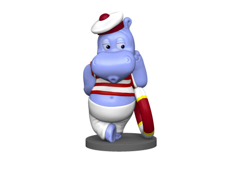 HIPPO FREDDY FLAUTE FOR 3D PRINT STL Model Cetak 3D