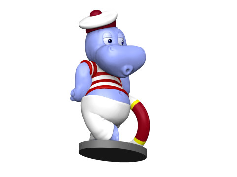 HIPPO FREDDY FLAUTE FOR 3D PRINT STL Model Cetak 3D