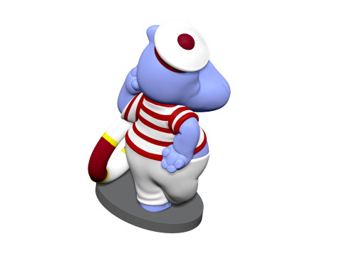 HIPPO FREDDY FLAUTE FOR 3D PRINT STL Model Cetak 3D