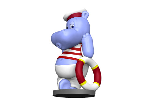 HIPPO FREDDY FLAUTE FOR 3D PRINT STL Model Cetak 3D