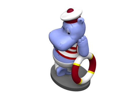HIPPO FREDDY FLAUTE FOR 3D PRINT STL Model Cetak 3D
