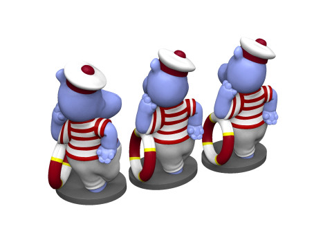 HIPPO FREDDY FLAUTE FOR 3D PRINT STL Model Cetak 3D
