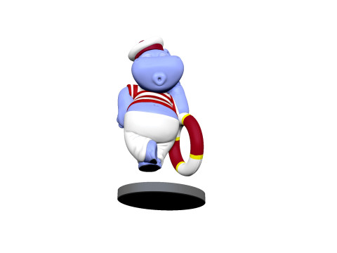 HIPPO FREDDY FLAUTE FOR 3D PRINT STL Model Cetak 3D