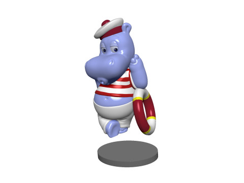 HIPPO FREDDY FLAUTE FOR 3D PRINT STL Model Cetak 3D