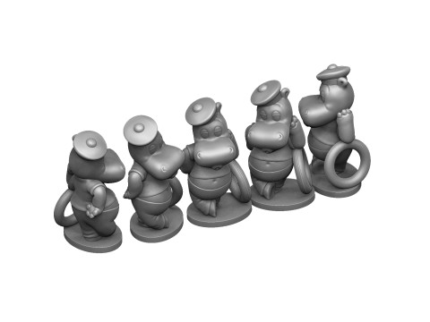 HIPPO FREDDY FLAUTE FOR 3D PRINT STL Model Cetak 3D