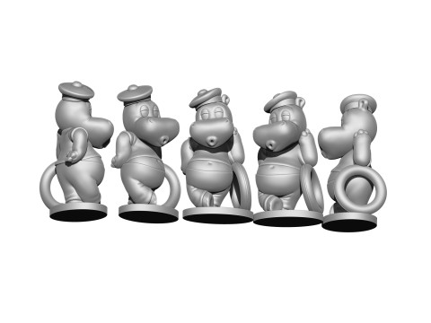 HIPPO FREDDY FLAUTE FOR 3D PRINT STL Model Cetak 3D