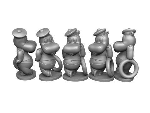 HIPPO FREDDY FLAUTE FOR 3D PRINT STL Model Cetak 3D