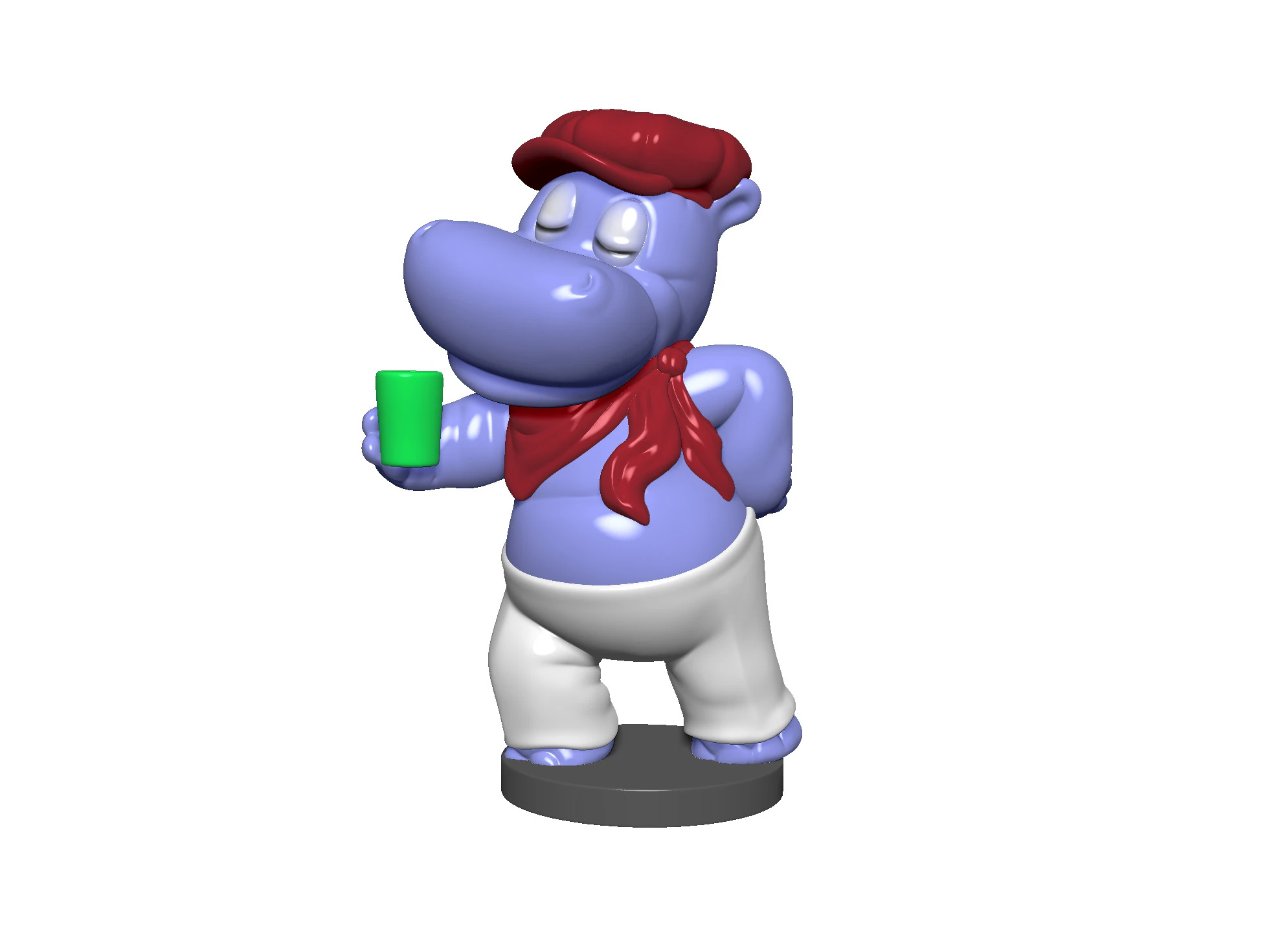 HIPPO SASHA SONNENDECK FOR 3D PRINT STL 3D Print Model .c4d .max .obj .3ds .fbx .stl .blend
