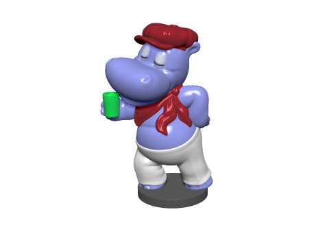 HIPPO SASHA SONNENDECK FOR 3D PRINT STL Model Cetak 3D