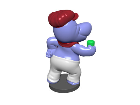HIPPO SASHA SONNENDECK FOR 3D PRINT STL Model Cetak 3D