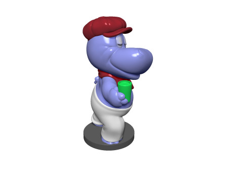 HIPPO SASHA SONNENDECK FOR 3D PRINT STL Model Cetak 3D