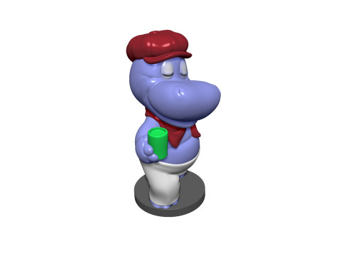 HIPPO SASHA SONNENDECK FOR 3D PRINT STL Model Cetak 3D