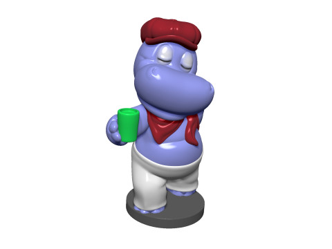 HIPPO SASHA SONNENDECK FOR 3D PRINT STL Model Cetak 3D