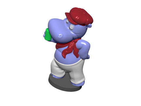 HIPPO SASHA SONNENDECK FOR 3D PRINT STL Model Cetak 3D