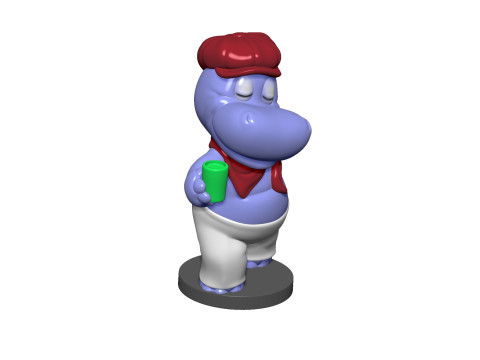HIPPO SASHA SONNENDECK FOR 3D PRINT STL Model Cetak 3D