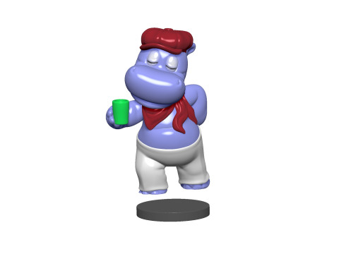 HIPPO SASHA SONNENDECK FOR 3D PRINT STL Model Cetak 3D