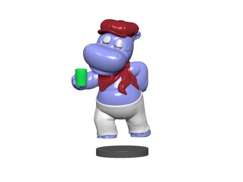 HIPPO SASHA SONNENDECK FOR 3D PRINT STL Model Cetak 3D