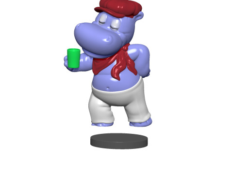 HIPPO SASHA SONNENDECK FOR 3D PRINT STL Model Cetak 3D