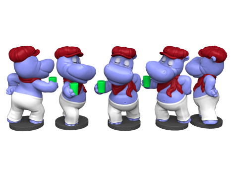 HIPPO SASHA SONNENDECK FOR 3D PRINT STL Model Cetak 3D