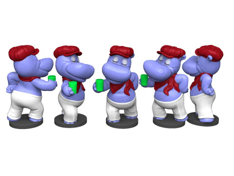 HIPPO SASHA SONNENDECK FOR 3D PRINT STL 3D Print Model