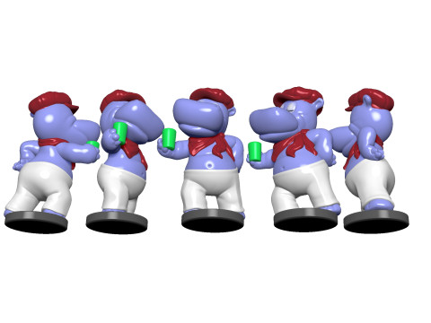 HIPPO SASHA SONNENDECK FOR 3D PRINT STL Model Cetak 3D