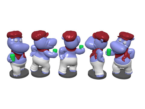 HIPPO SASHA SONNENDECK FOR 3D PRINT STL Model Cetak 3D