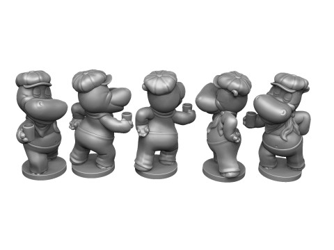 HIPPO SASHA SONNENDECK FOR 3D PRINT STL Model Cetak 3D