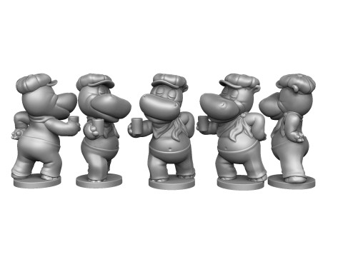 HIPPO SASHA SONNENDECK FOR 3D PRINT STL Model Cetak 3D