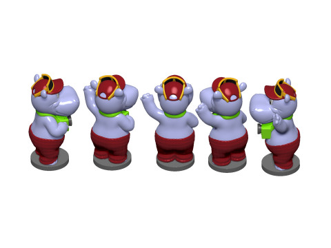 HIPPO TELE TONY FOR 3D PRINT STL 3D-Druckmodell