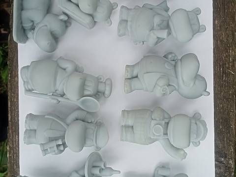 Collection of hippos from Kinder Surprise 1992 for 3D printing STL 3D 打印模型