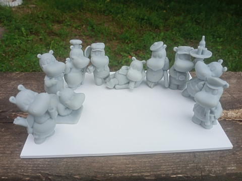 Collection of hippos from Kinder Surprise 1992 for 3D printing STL 3D 打印模型