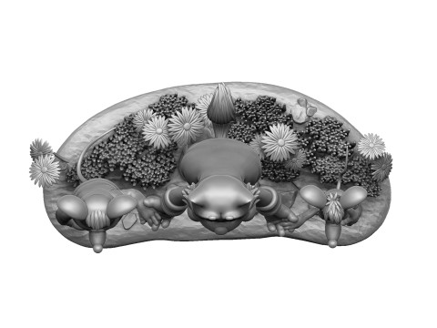 Leopold the cat with mice for 3D printing STL Model 3D