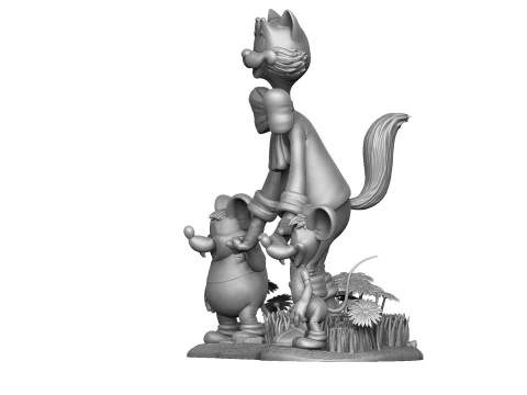 Кіт Леопольд з мишками для 3D друку STL 3D Модель