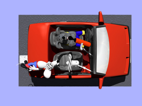Leopold the cat car with mice for 3D printing STL 3D Model