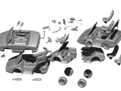 Leopold the cat car with mice for 3D printing STL 3D Model