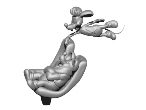 Leopold the cat car with mice for 3D printing STL 3D Model