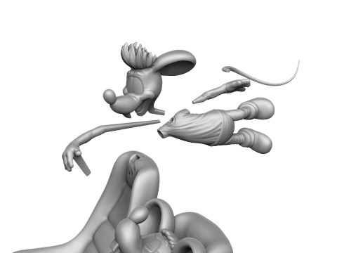 Leopold the cat car with mice for 3D printing STL 3D Model