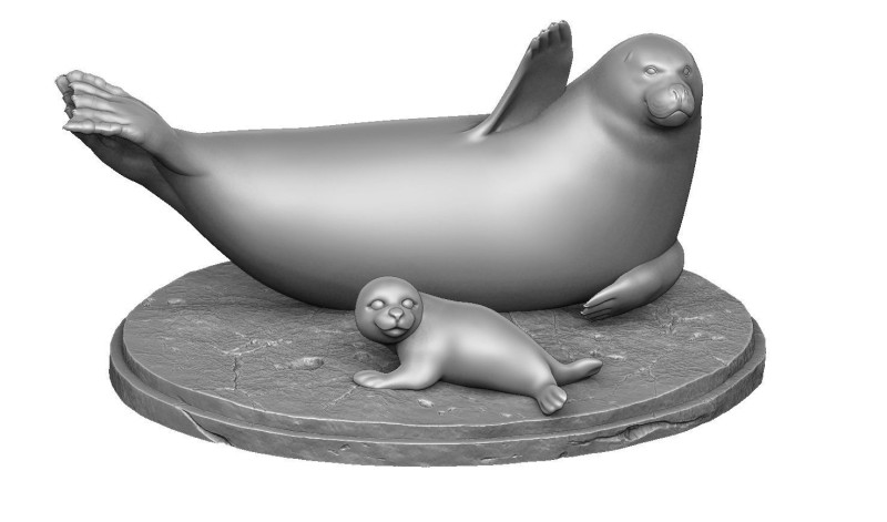 Larga - spotted seal for 3D printing Modelo de Impressão 3D .c4d .max .obj .3ds .fbx .stl .blend 