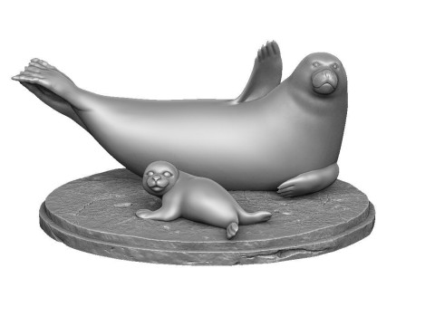 Larga - spotted seal for 3D printing Modelo de Impressão 3D