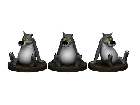 Lobo do desenho animado Era uma vez um cachorro Modelo 3D