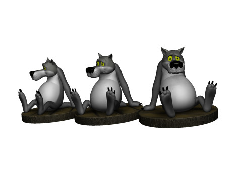 Wolf from the cartoon Once upon a time there was a dog Model 3D