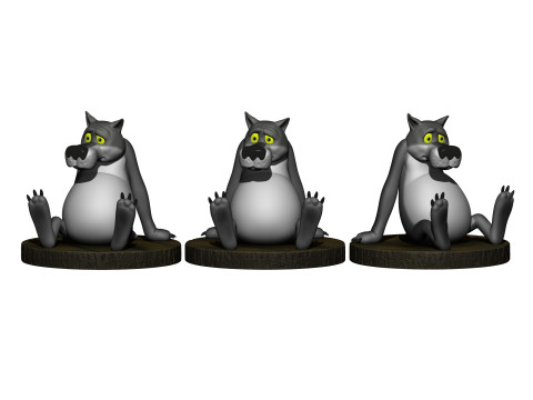 Wolf from the cartoon Once upon a time there was a dog Model 3D