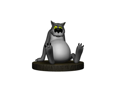 Lobo do desenho animado Era uma vez um cachorro Modelo 3D