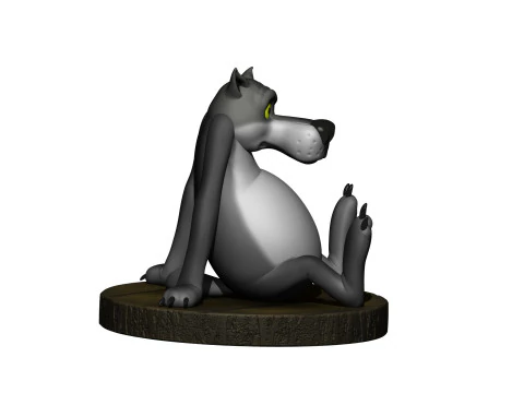 Lobo do desenho animado Era uma vez um cachorro Modelo 3D