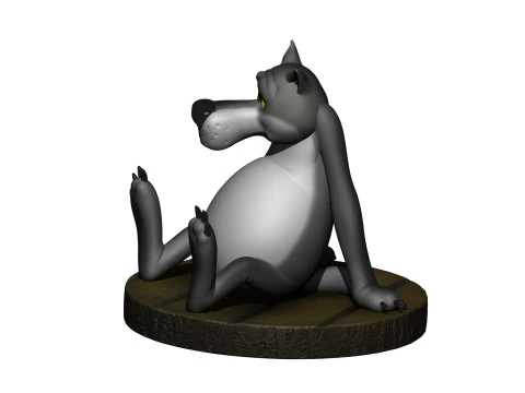 Lobo do desenho animado Era uma vez um cachorro Modelo 3D