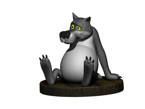 Lobo do desenho animado Era uma vez um cachorro Modelo 3D